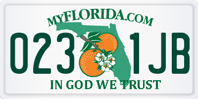 FL license plate 0231JB