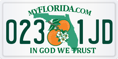 FL license plate 0231JD
