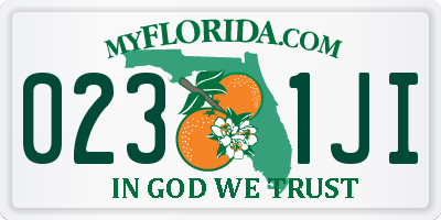 FL license plate 0231JI