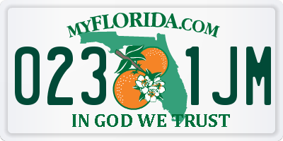 FL license plate 0231JM