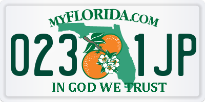FL license plate 0231JP