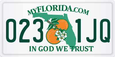 FL license plate 0231JQ