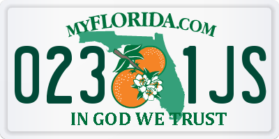 FL license plate 0231JS