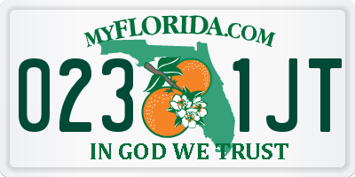 FL license plate 0231JT