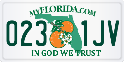 FL license plate 0231JV