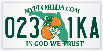 FL license plate 0231KA