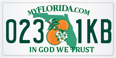 FL license plate 0231KB