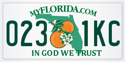 FL license plate 0231KC