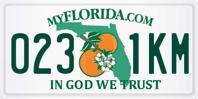 FL license plate 0231KM