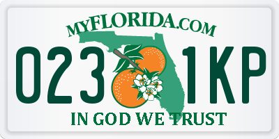 FL license plate 0231KP