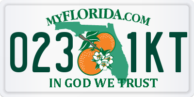 FL license plate 0231KT