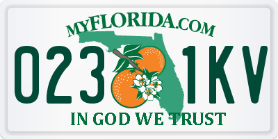 FL license plate 0231KV