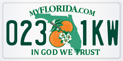 FL license plate 0231KW
