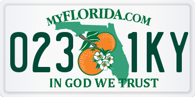 FL license plate 0231KY
