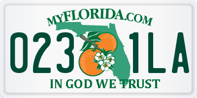 FL license plate 0231LA