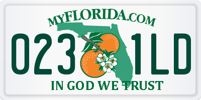 FL license plate 0231LD