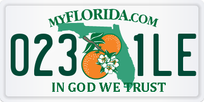 FL license plate 0231LE