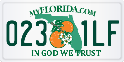 FL license plate 0231LF