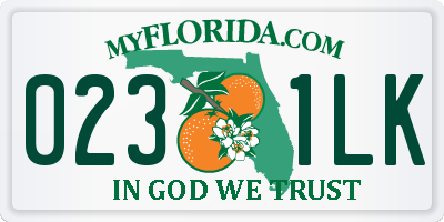 FL license plate 0231LK