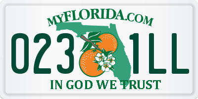 FL license plate 0231LL