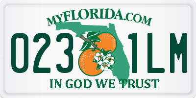 FL license plate 0231LM