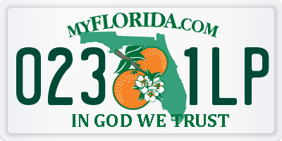 FL license plate 0231LP