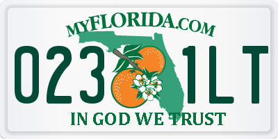 FL license plate 0231LT