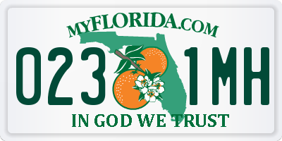 FL license plate 0231MH