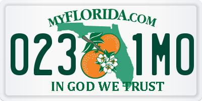 FL license plate 0231MO