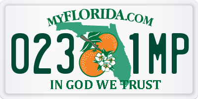 FL license plate 0231MP