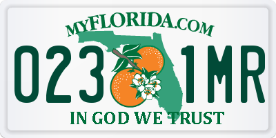 FL license plate 0231MR