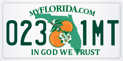 FL license plate 0231MT