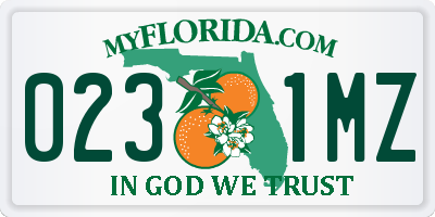 FL license plate 0231MZ
