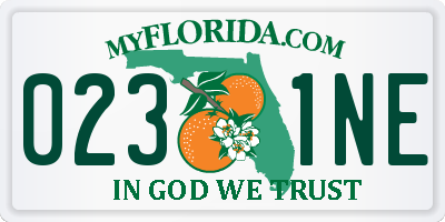 FL license plate 0231NE