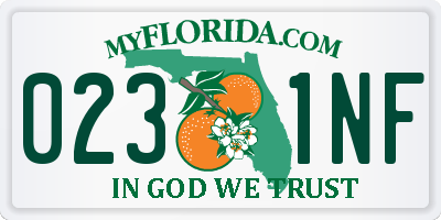 FL license plate 0231NF