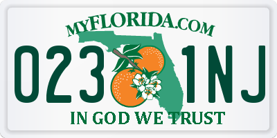 FL license plate 0231NJ