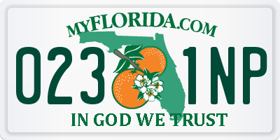 FL license plate 0231NP