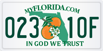 FL license plate 0231OF