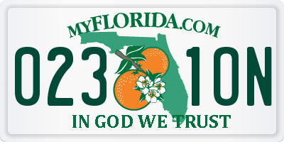 FL license plate 0231ON