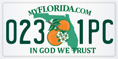 FL license plate 0231PC