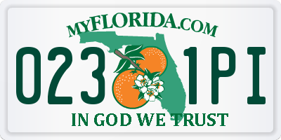 FL license plate 0231PI