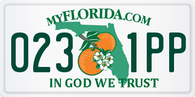 FL license plate 0231PP