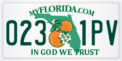 FL license plate 0231PV