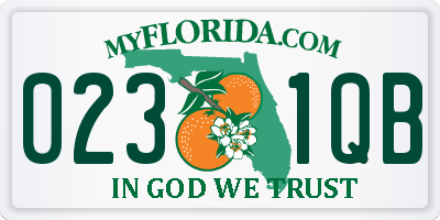 FL license plate 0231QB