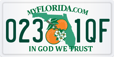 FL license plate 0231QF