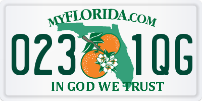 FL license plate 0231QG