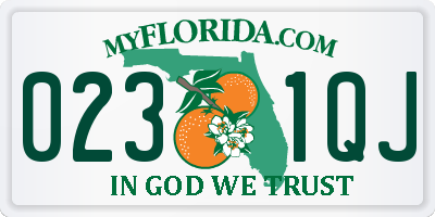FL license plate 0231QJ