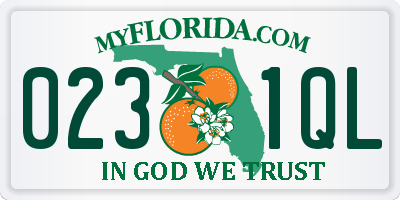 FL license plate 0231QL
