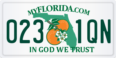 FL license plate 0231QN