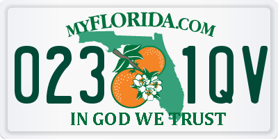 FL license plate 0231QV